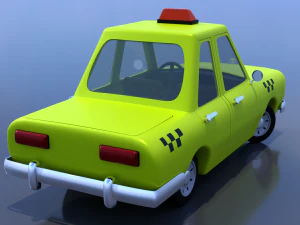 taxi de dibujos animados Modelo 3D