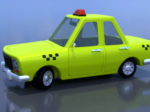 taxi de dibujos animados Modelo 3D