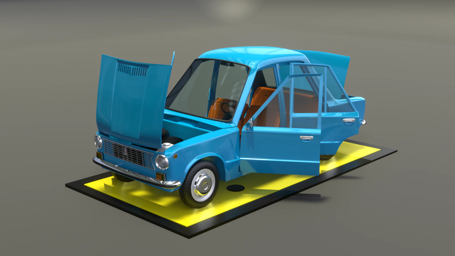Vaz 2101 cartoon 3D Model .c4d .max .obj .3ds .fbx .stl .blend 