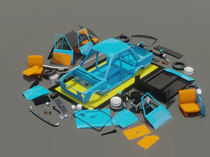 Vaz 2101 cartoon 3D Model
