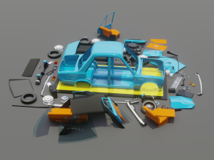 Vaz 2101 cartoon 3D-Modell
