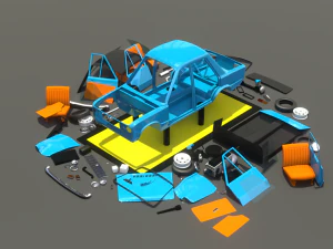 Vaz 2101 cartoon 3D Model