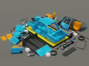 Vaz 2101 cartoon 3D Model