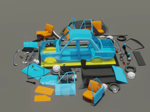 Vaz 2101 cartoon 3D Model