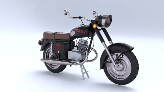 Motorbike black Fox Model 3D .c4d .max .obj .3ds .fbx .stl .blend 