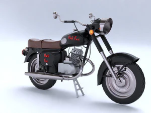 मोटरबाइक ब्लैक फॉक्स 3D मॉडल