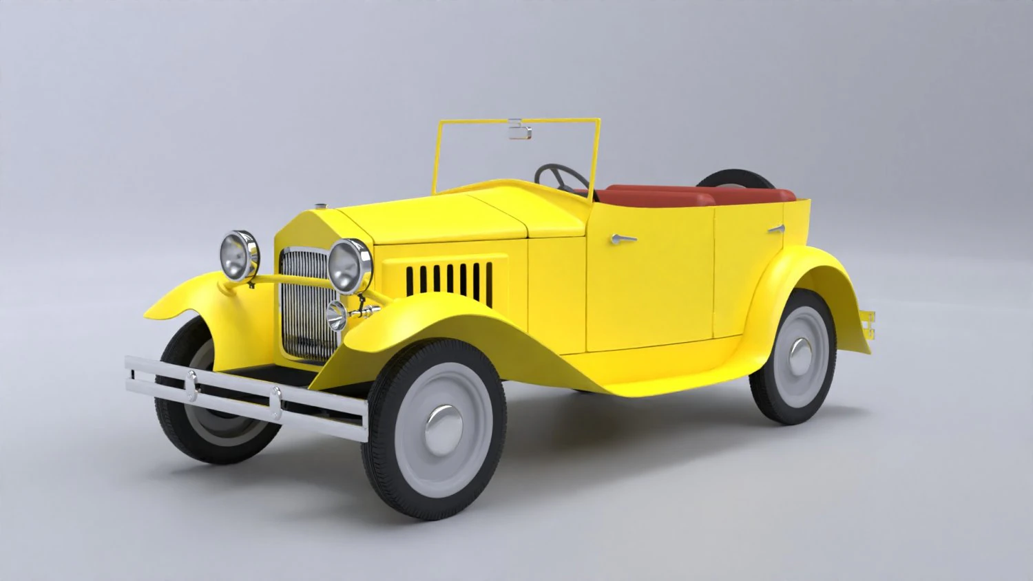 Old cartoon car 3D Model .c4d .max .obj .3ds .fbx .stl .blend 