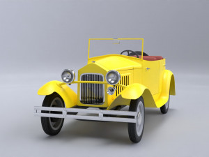 Old cartoon car Model 3D