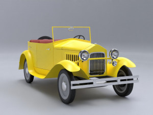 Old cartoon car Model 3D