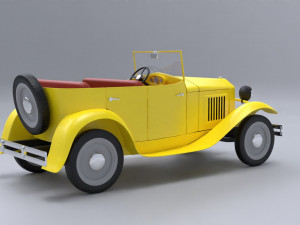 Old cartoon car Model 3D