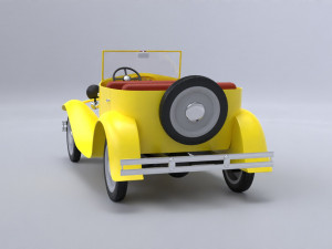 Old cartoon car Model 3D
