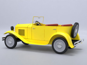 Old cartoon car Model 3D