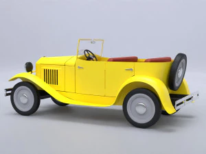 Old cartoon car 3D Model