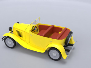 Old cartoon car Model 3D