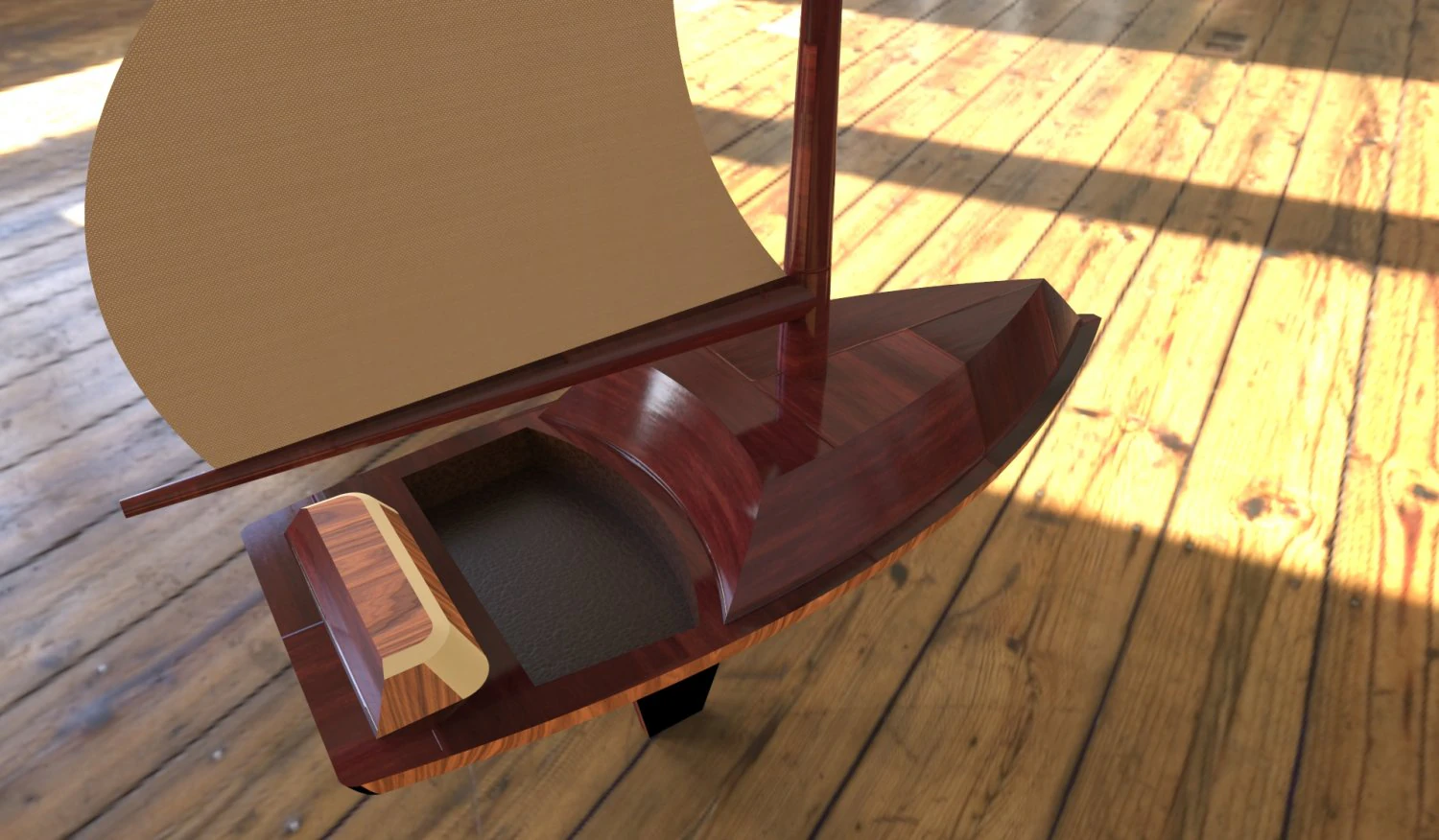 wooden boat 3D Model .c4d .max .obj .3ds .fbx .stl .blend 