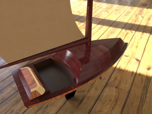 barca di legno Modello 3D