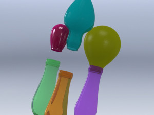 shaker instrument maraca with 3 diffrent head 3D Model