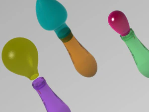 shaker instrument maraca with 3 diffrent head 3D Model