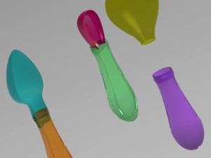 shaker instrument maraca with 3 diffrent head 3D Model