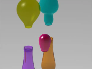 shaker instrument maraca with 3 diffrent head 3D Model