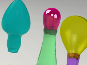 shaker instrument maraca with 3 diffrent head 3D Model