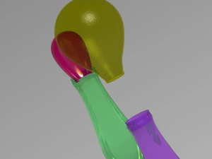 shaker instrument maraca with 3 diffrent head 3D Model