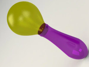 shaker instrument maraca with 3 diffrent head 3D Model