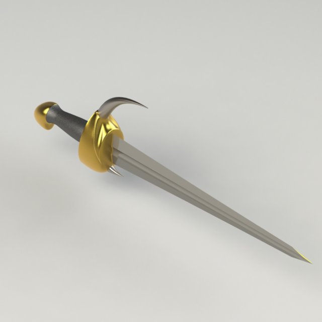 horned sword Model 3D .c4d .max .obj .3ds .fbx .stl .blend 