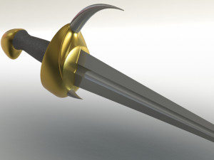 horned sword Model 3D