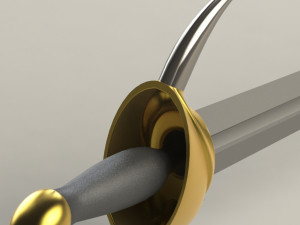 horned sword Model 3D