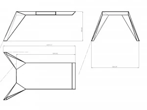 tavolo a due gambe Modello 3D