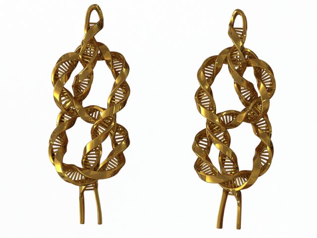 dna knot earring 3D मॉडल .c4d .max .obj .3ds .fbx .stl .blend 