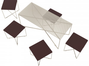 stool and table 3D Модель