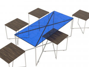 stool and table 3Dモデル