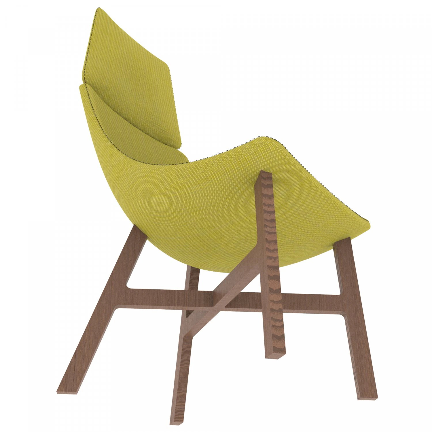 chair in yellow 3D Model .c4d .max .obj .3ds .fbx .stl .blend 