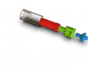 mecanismo de caneta clicando Modelo 3D