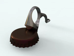 bottle cap opener- ring 3D Model
