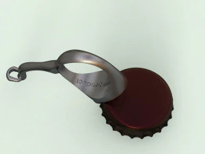 bottle cap opener- ring 3D Model