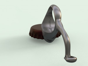 bottle cap opener- ring Modelo 3D