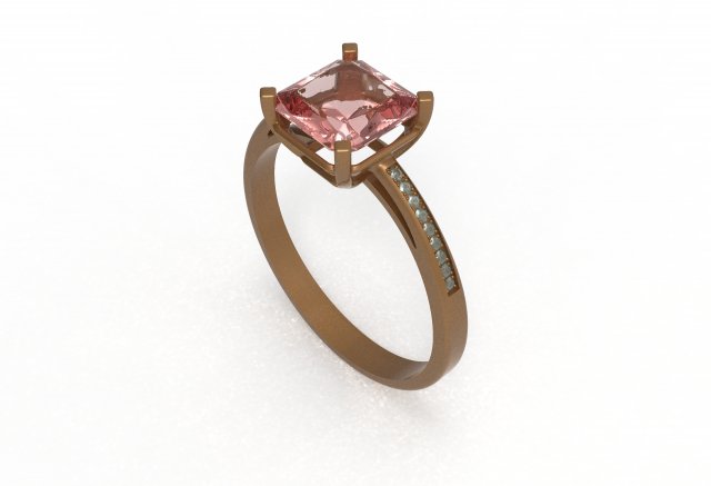 rose gold with gems 3D-Modell .c4d .max .obj .3ds .fbx .stl .blend 