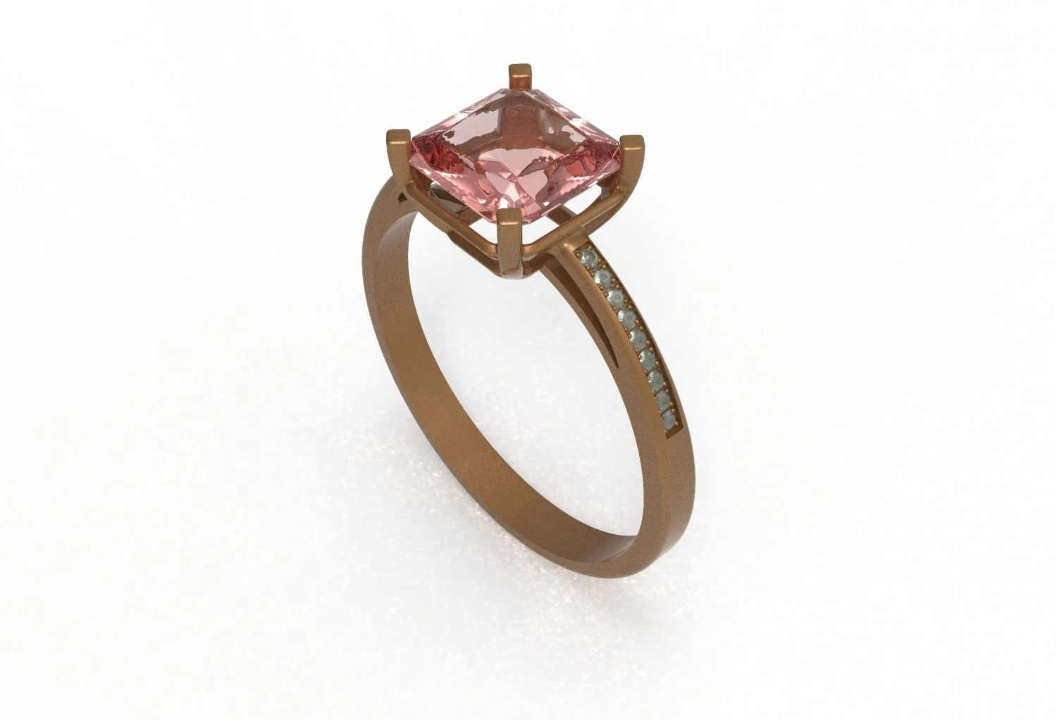 rose gold with gems 3D Model .c4d .max .obj .3ds .fbx .stl .blend