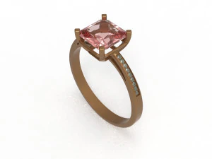 rose gold with gems 3D Model