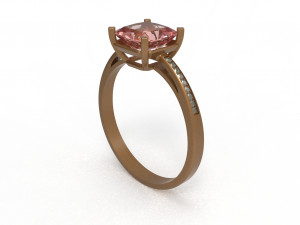 rose gold with gems 3D-Modell