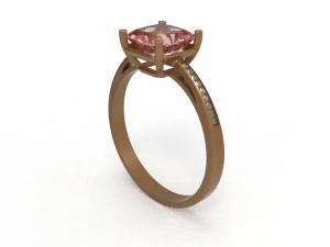 rose gold with gems 3D Model