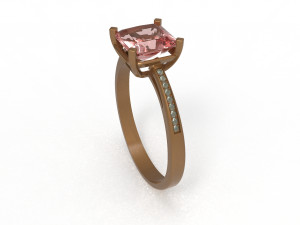 rose gold with gems 3D-Modell
