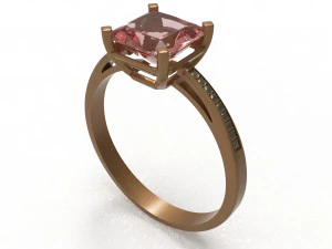 rose gold with gems 3D Model