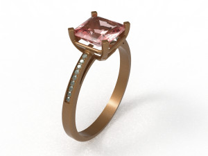 rose gold with gems 3D-Modell