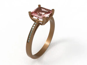 rose gold with gems 3D Model