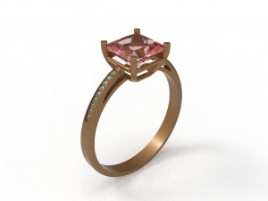 rose gold with gems 3D-Modell