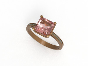 rose gold with gems 3D-Modell